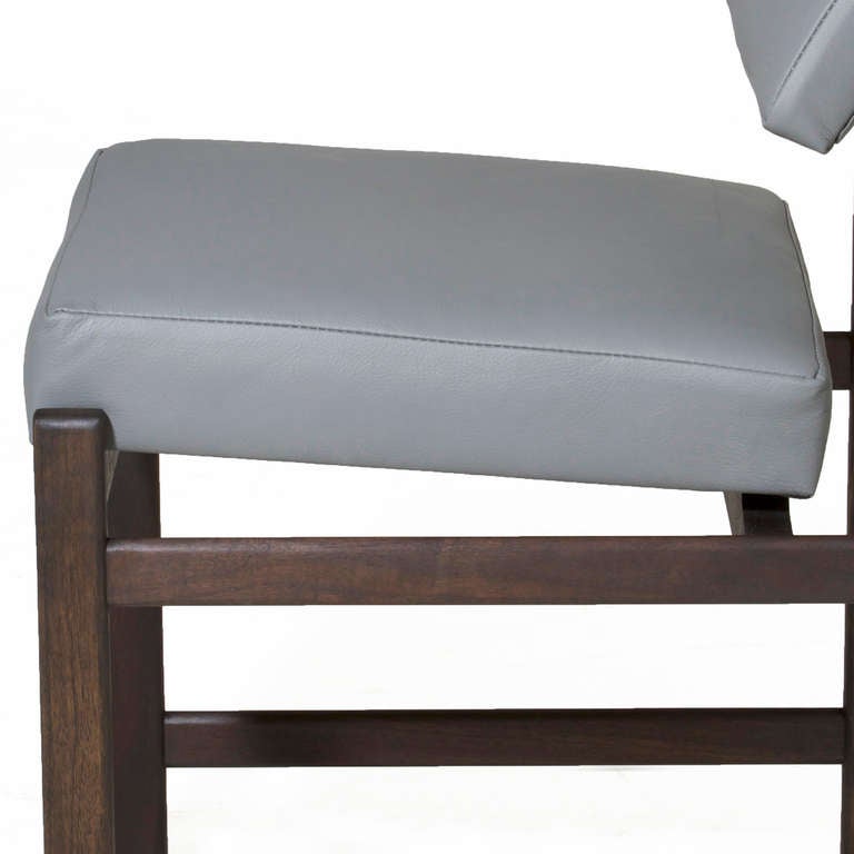 The Basic Pivot Back Dining Chair in Solid Walnut and Charcoal Oil Finish 1