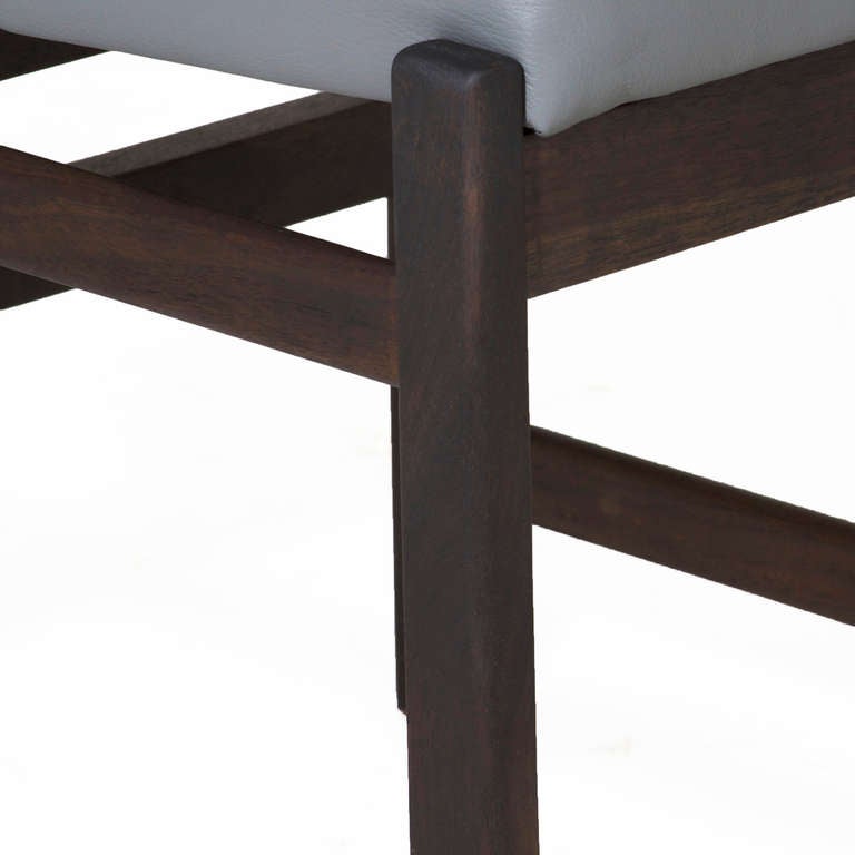 The Basic Pivot Back Dining Chair in Solid Walnut and Charcoal Oil Finish 2