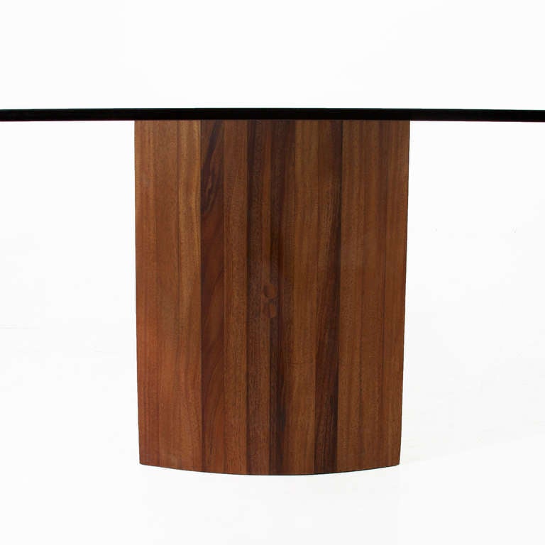 Contemporary Jantar Alloy Dining Table in solid Mahogany by Thomas Hayes Studio
