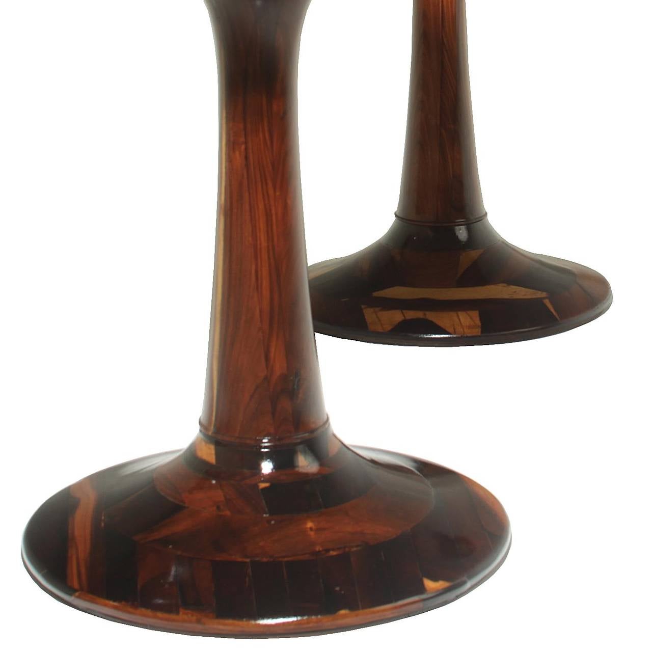 Pair of Unique Rosewood Tables by Liceu de Artes e Oficios In Good Condition For Sale In Hollywood, CA