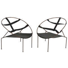 Pair of Brazilian Lounge Chairs by Flavio de Carvalho