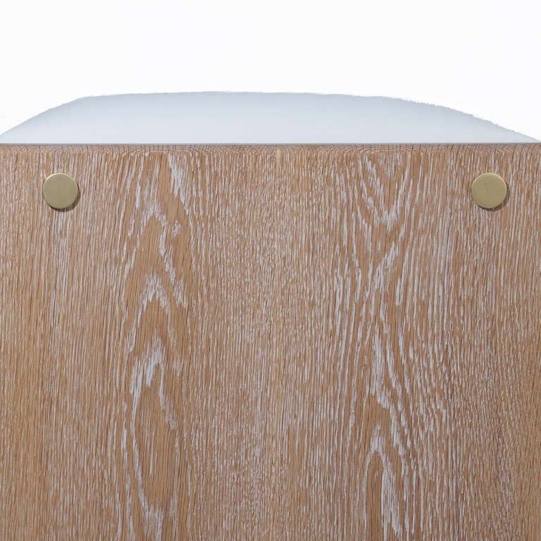 Contemporary The Leather Plank Stool by Thomas Hayes Studio