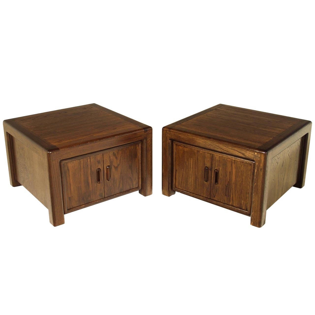 Mid-Century Modern Solid Oak California Craftsman End Tables For Sale