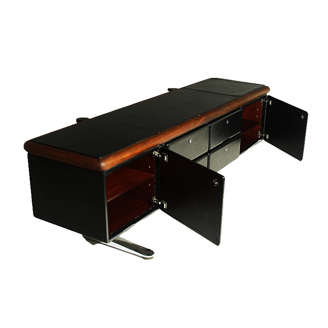 Warren Platner Leder-Credenza aus Brasilien 1