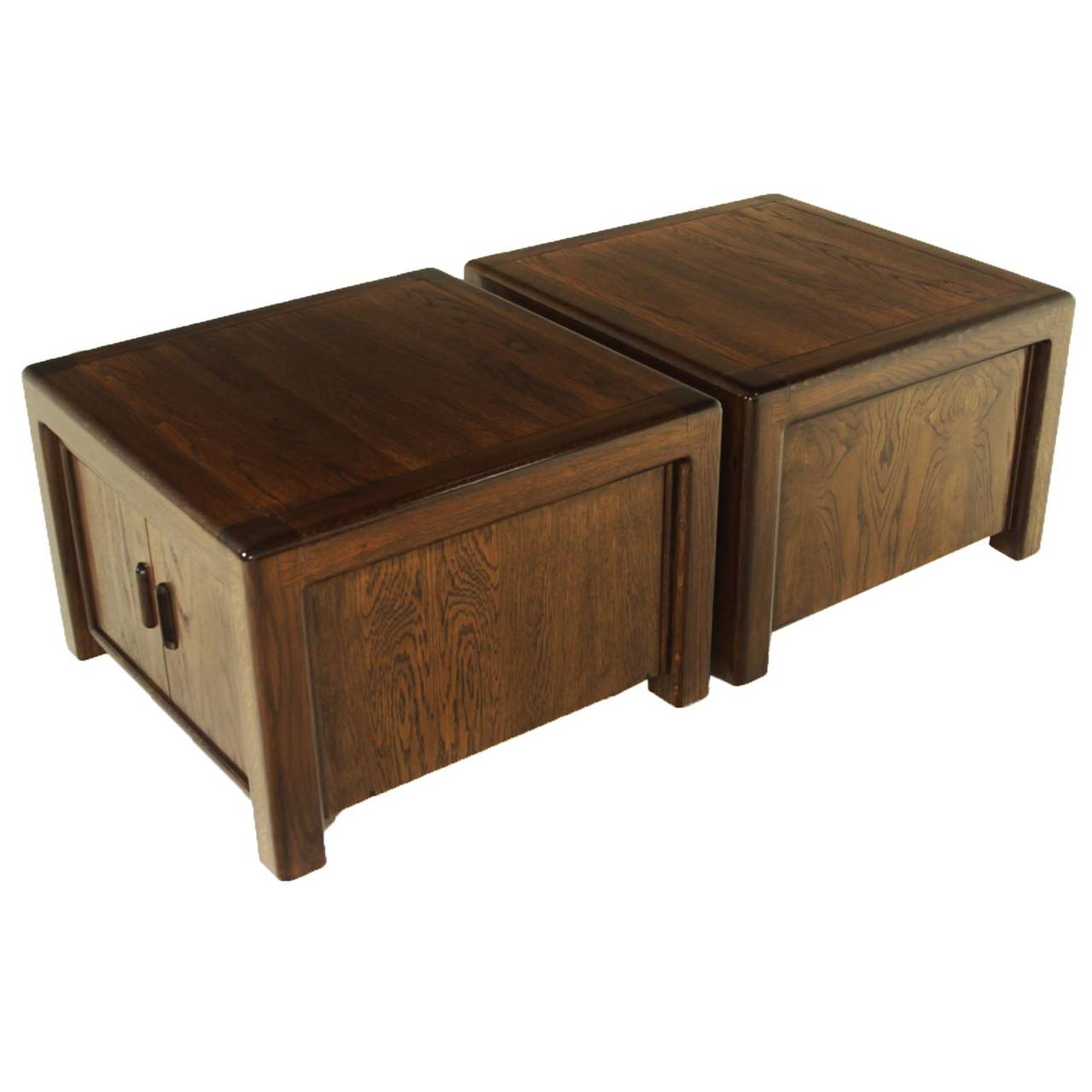 American Mid-Century Modern Solid Oak California Craftsman End Tables For Sale