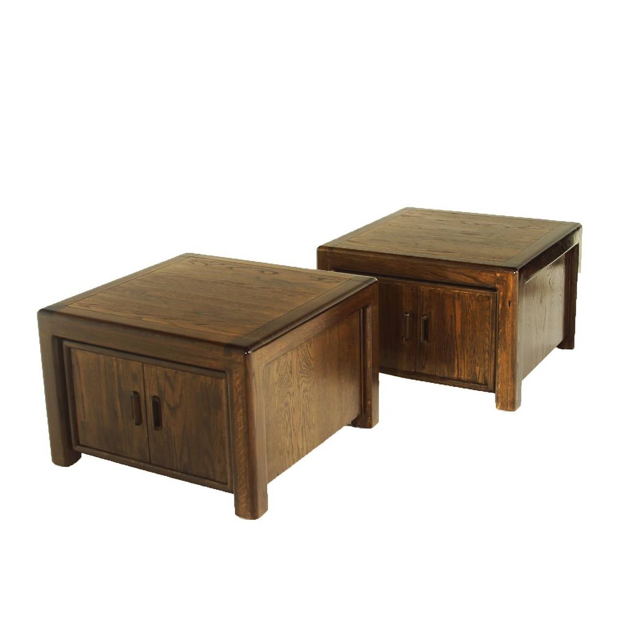 Mid-Century Modern Solid Oak California Craftsman End Tables In Good Condition For Sale In Los Angeles, CA