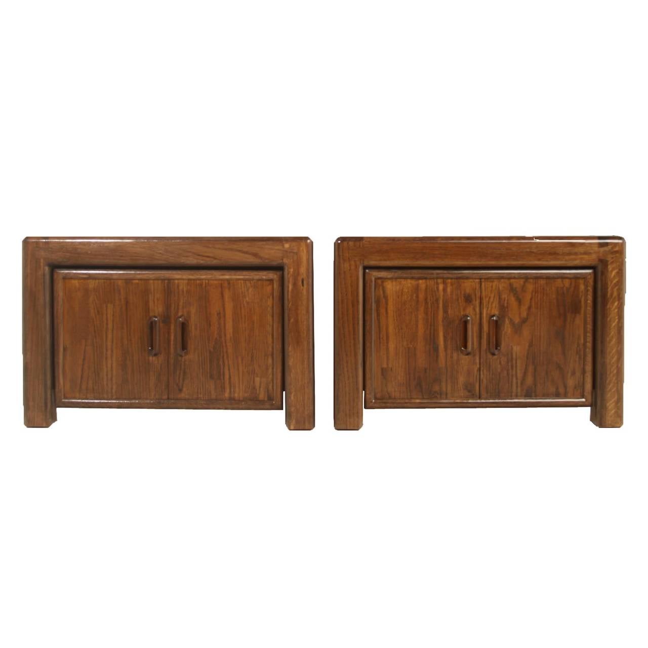 Mid-Century Modern Solid Oak California Craftsman End Tables For Sale 3