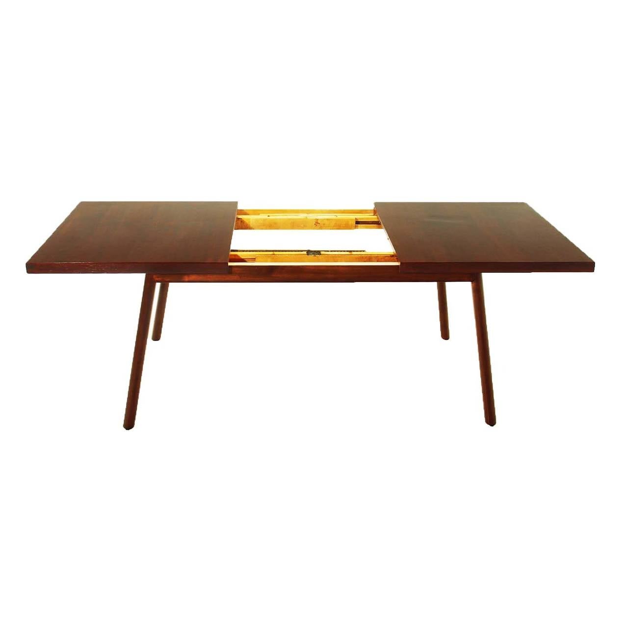 Lacquered Midcentury T.H. Robsjohn-Gibbings for Widdicomb Walnut Extendable Dining Table For Sale