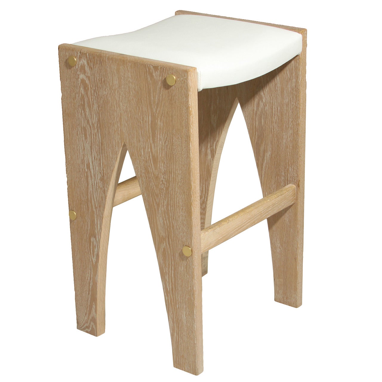 The Leather Plank Stool by Thomas Hayes Studio