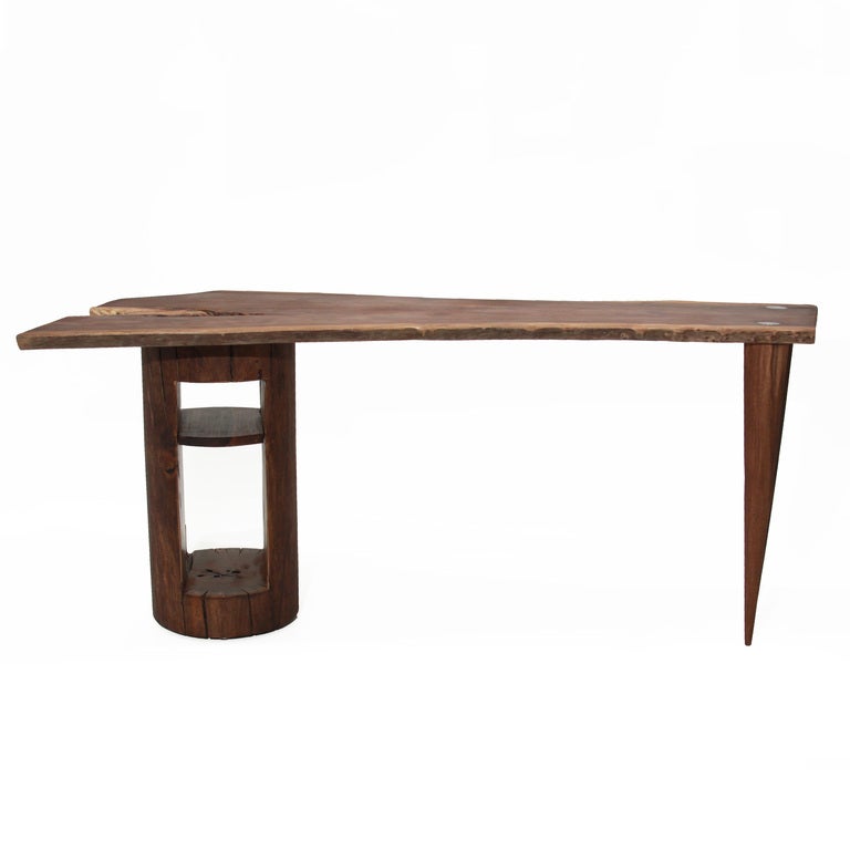 Brazilian Organic Modern Live Edge Solid Ipe Desk by Tunico T For Sale