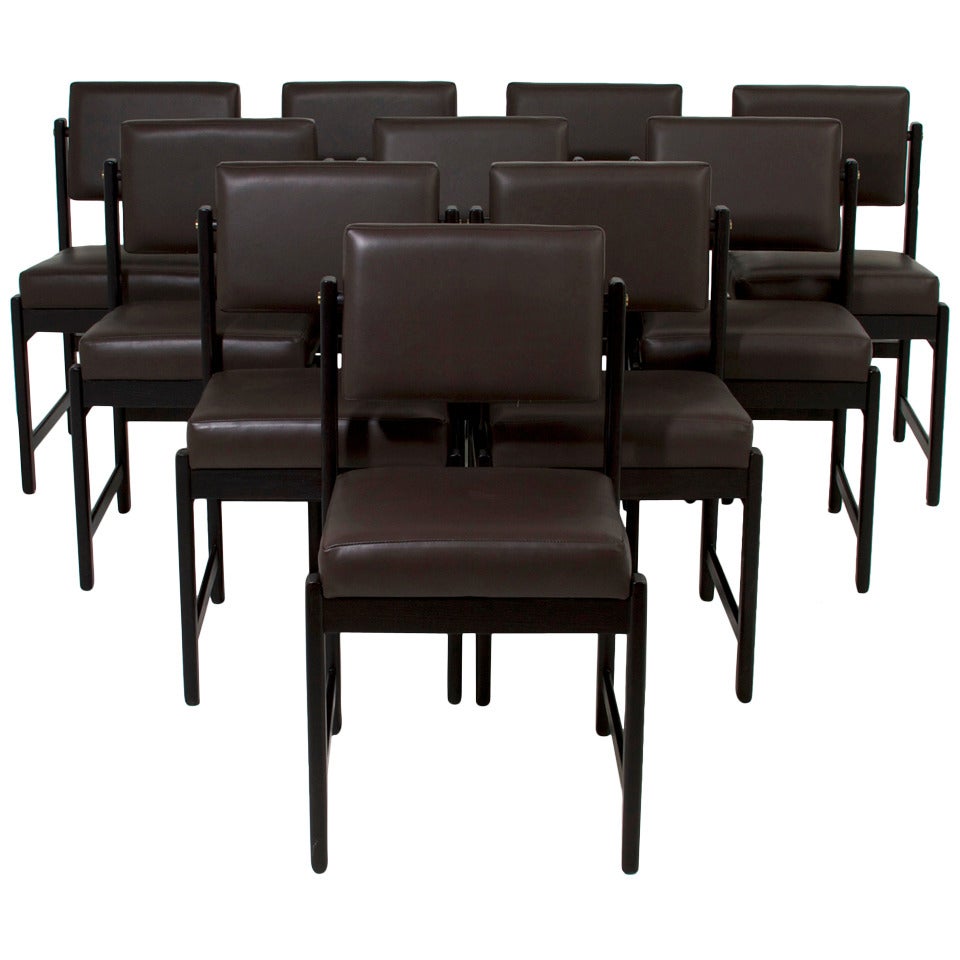Set of 10 Basic Pivot Back Dining Chairs by Thomas Hayes Studio