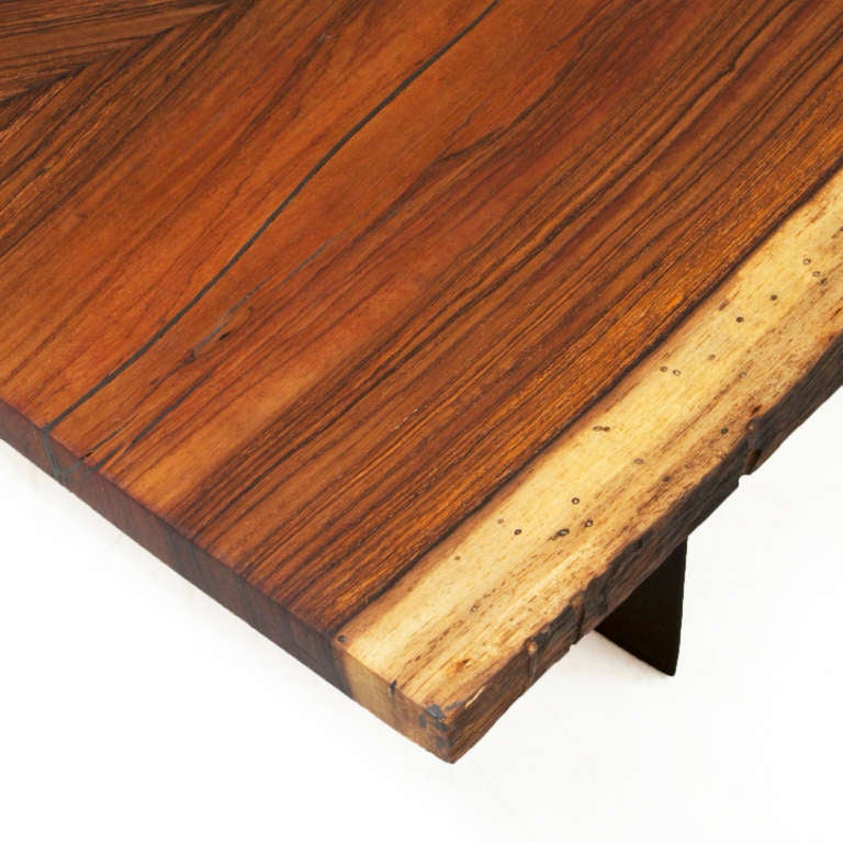 Solid Brazilian Rosewood Slab Coffee Table by Thomas Hayes Studio 1