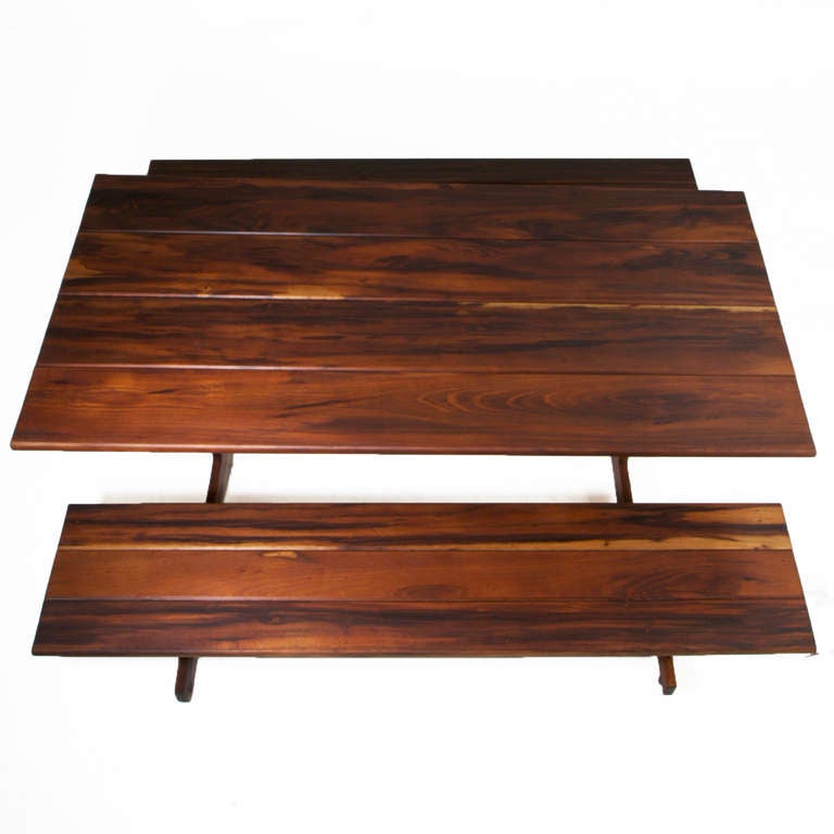 Organic Modern Brazilian Solid Imbuia Oca Dining Table by Sergio Rodrigues In Good Condition For Sale In Los Angeles, CA