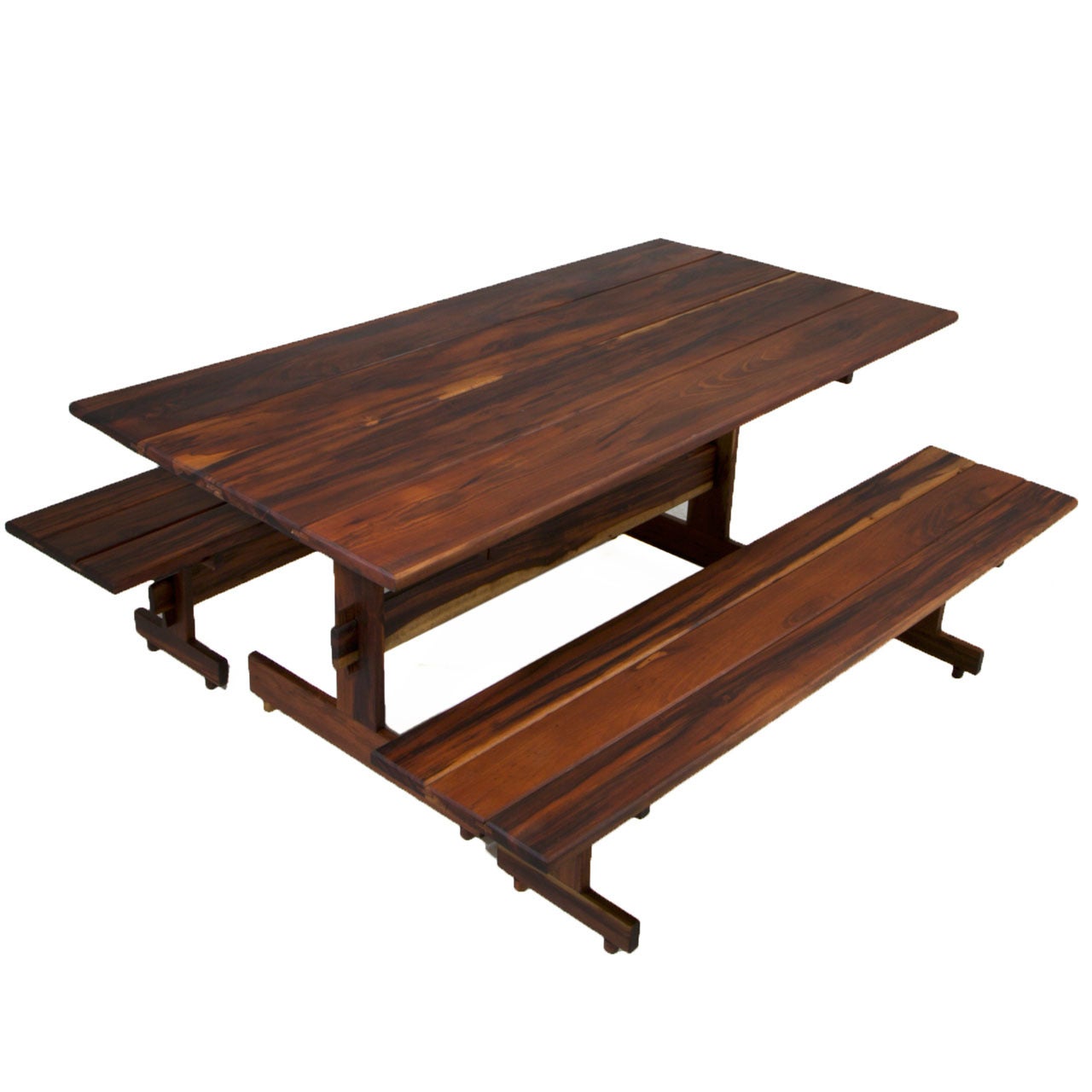 Organic Modern Brazilian Solid Imbuia Oca Dining Table by Sergio Rodrigues For Sale