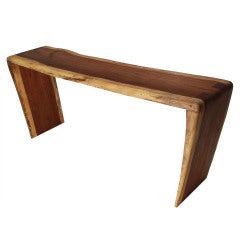 Sculptural Modern Jatoba Wood Console Entry way Table with Sap Grain by Tunico T