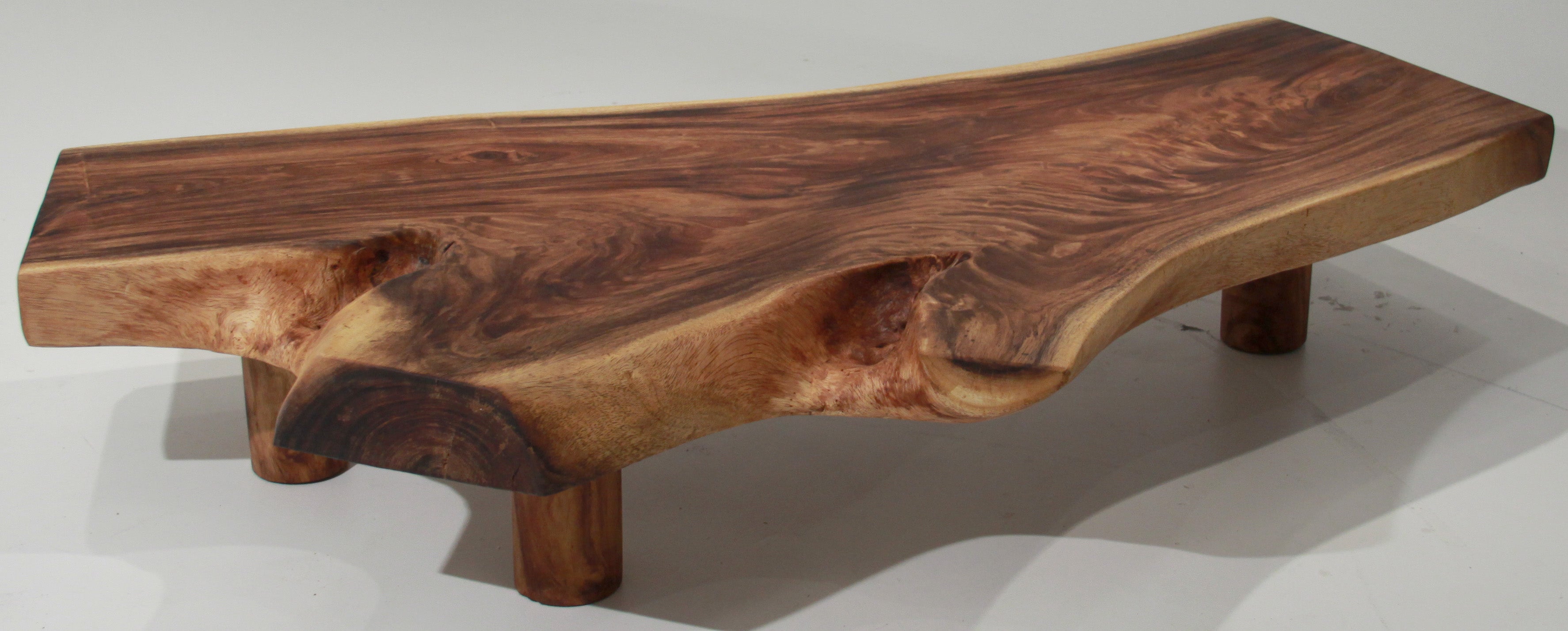 Live Edge Solid Slab Of Tamboril Coffee Table by Tunico T.