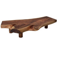 Live Edge Solid Slab Of Tamboril Coffee Table by Tunico T.