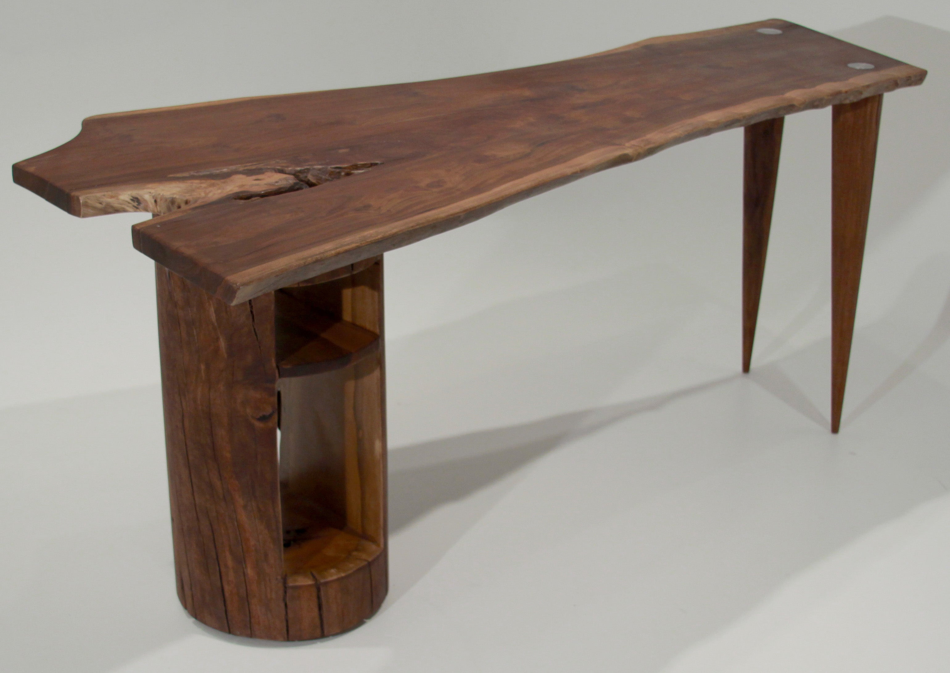 Organic Modern Live Edge Solid Ipe Desk by Tunico T For Sale