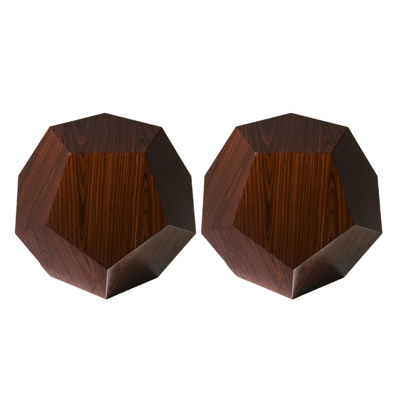 The Dodecahedron Side Table in Rosewood by Thomas Hayes Studio