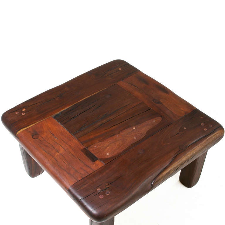 Mid-20th Century Vintage Ipe Reclaimed Hardwood Side Tables For Sale
