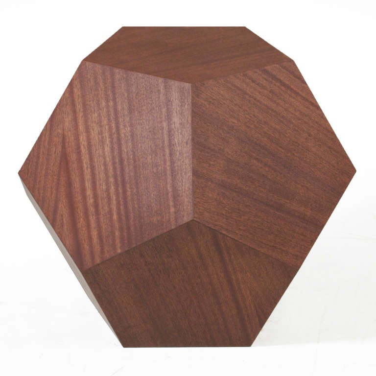 American The Dodecahedron Side Table in Mahogany by Thomas Hayes Studio