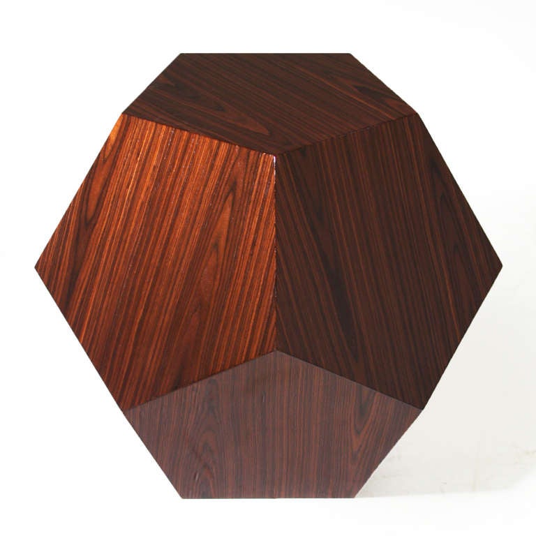 American The Dodecahedron Side Table in Rosewood by Thomas Hayes Studio