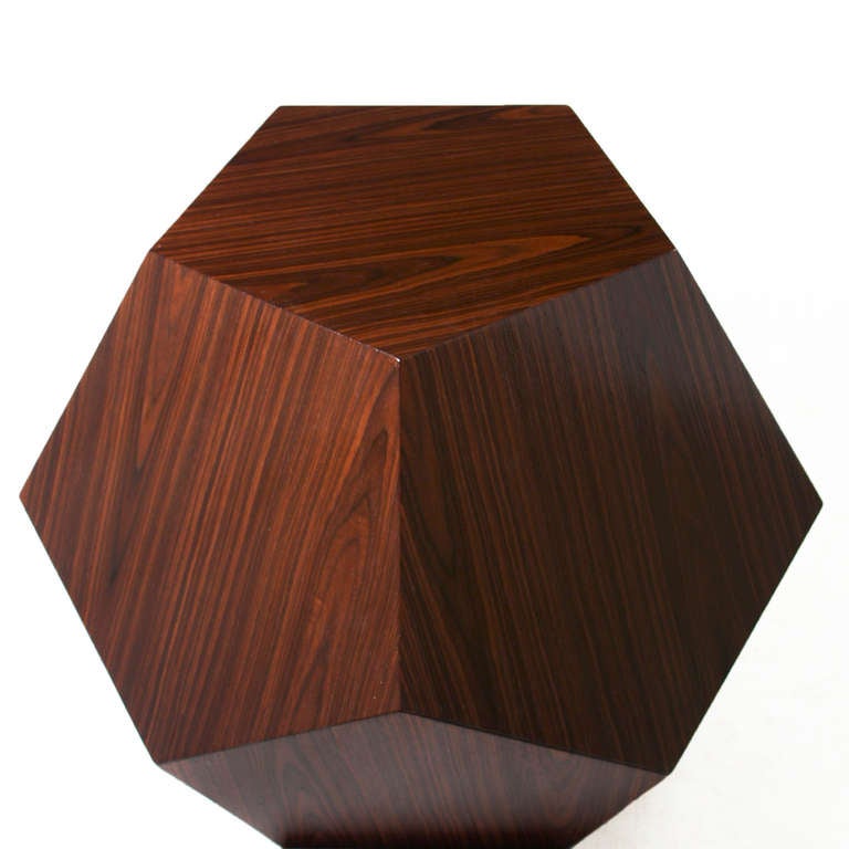 The Dodecahedron Side Table in Rosewood by Thomas Hayes Studio In Excellent Condition In Hollywood, CA