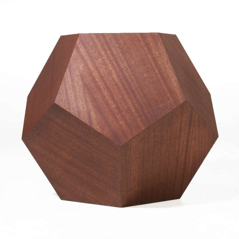 The Dodecahedron Side Table in Mahogany by Thomas Hayes Studio In Excellent Condition In Hollywood, CA