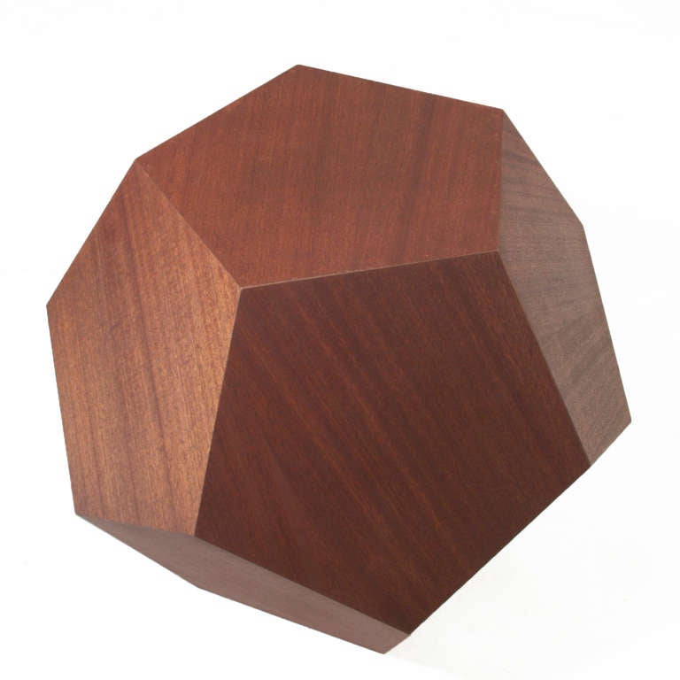 Contemporary The Dodecahedron Side Table in Mahogany by Thomas Hayes Studio