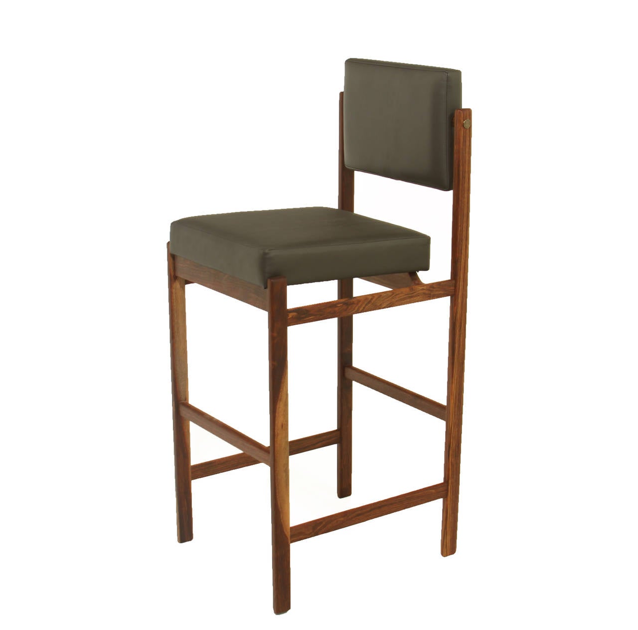 Leather The Basic Pivot Back Bar Stool in Rosewood by Thomas Hayes Studio