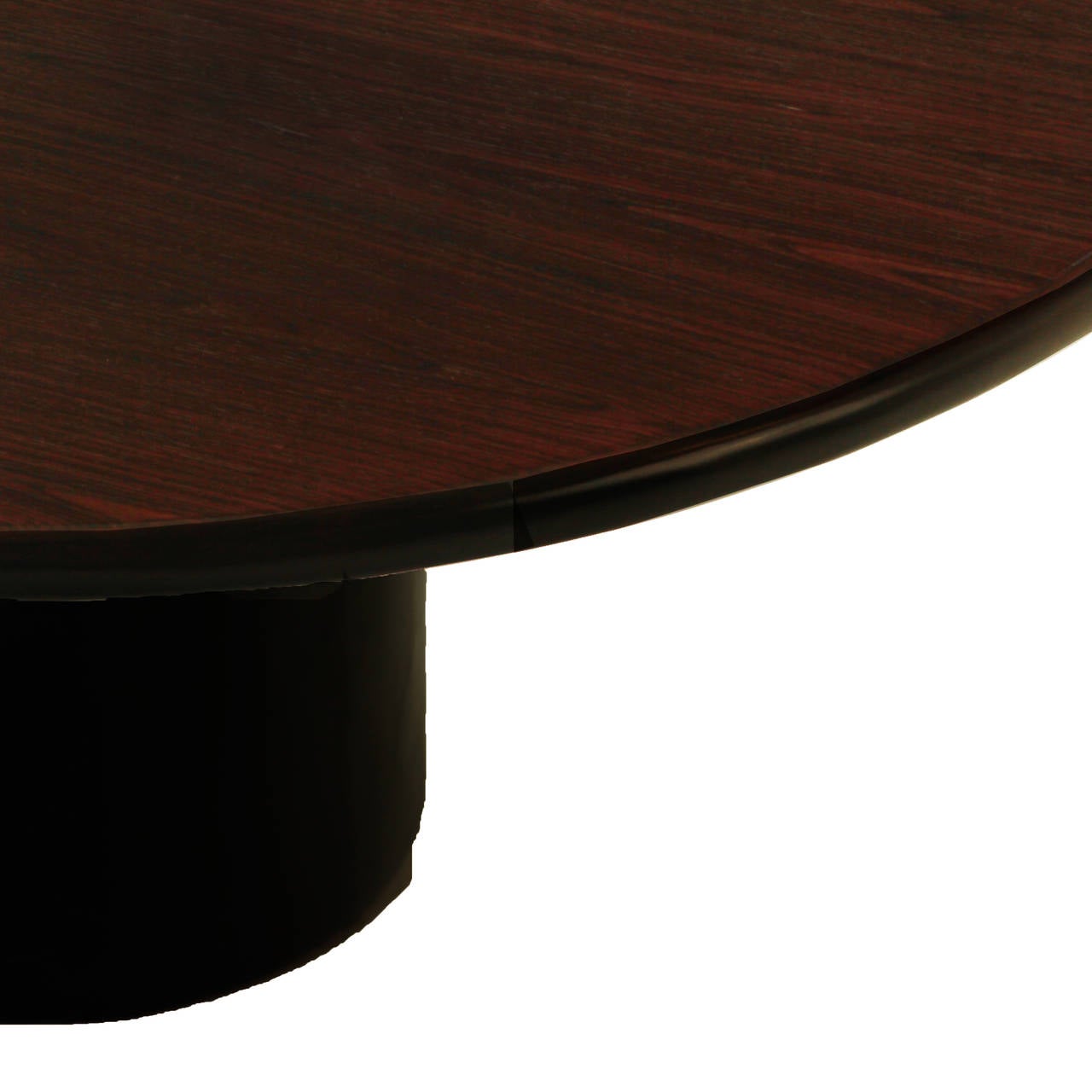 Round Rosewood Dining Table with Leather Base by Jorge Zalszupin In Good Condition In Hollywood, CA