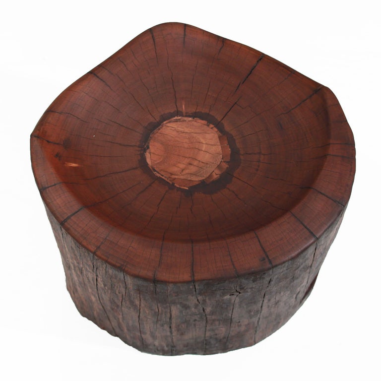Organic Modern Solid Angica Vermelho Wood Stool by Tunico T. In Excellent Condition For Sale In Los Angeles, CA