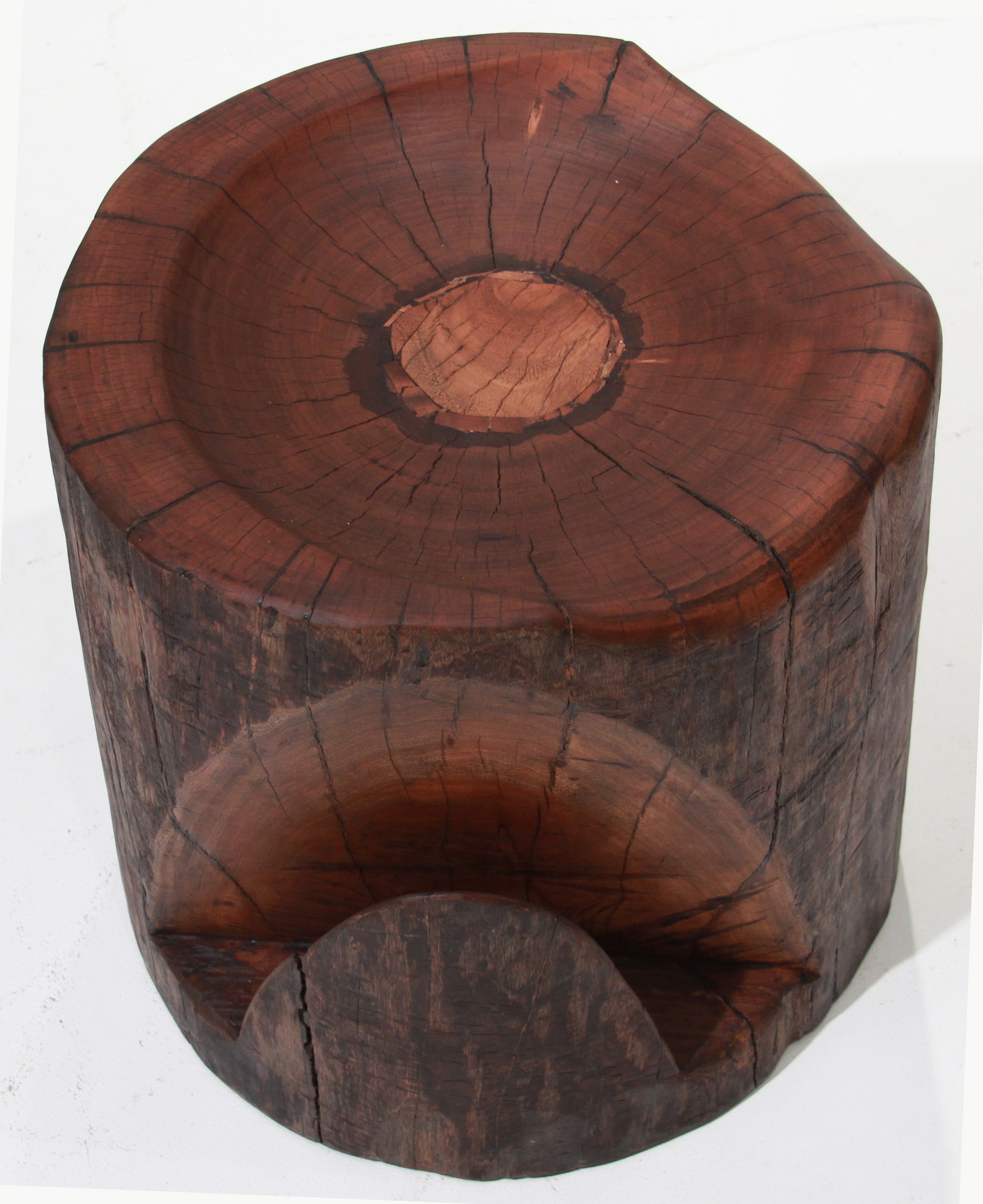 Organic Modern Solid Angica Vermelho Wood Stool by Tunico T. For Sale