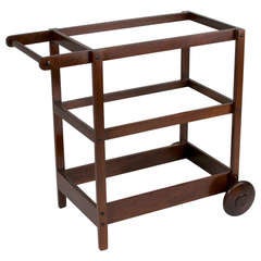 Brazilian Peroba Wood Bar Cart or Serving Cart by Sergio Rodrigues for OCA