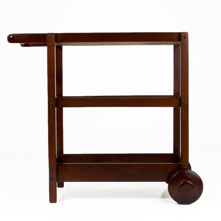 Mid-20th Century Brazilian Peroba Wood Bar Cart or Serving Cart by Sergio Rodrigues for OCA
