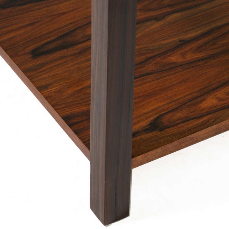 Square Rosewood And Inset Glass Coffee Table by Thomas Hayes Studio 1