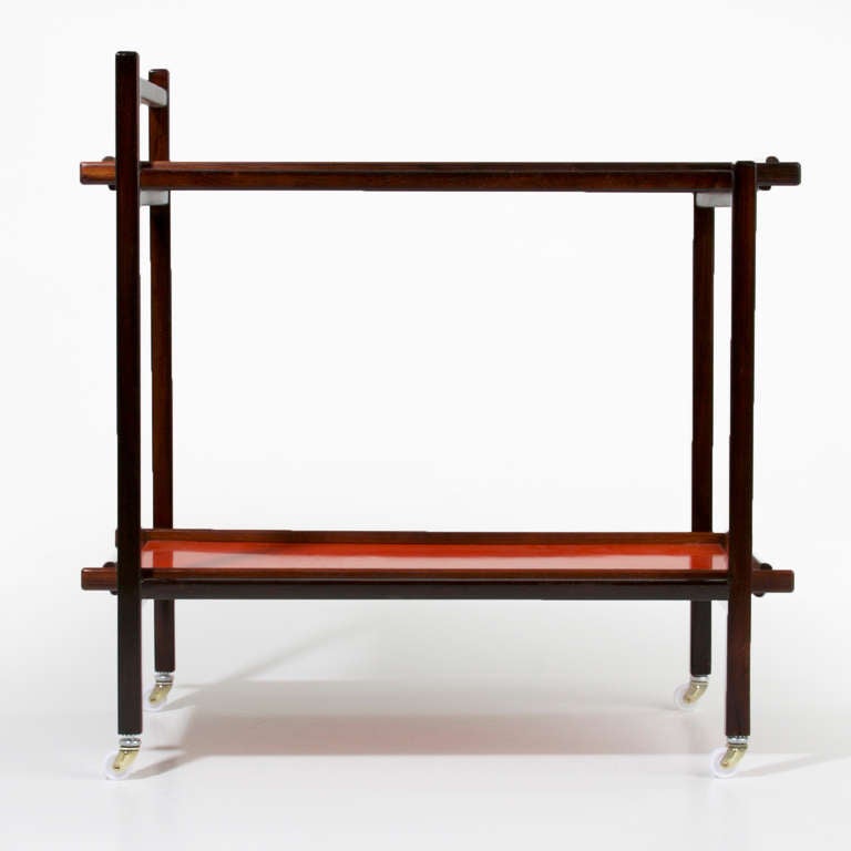 Mid-Century Modern Sergio Rodrigues for OCA Vintage Bar Cart For Sale
