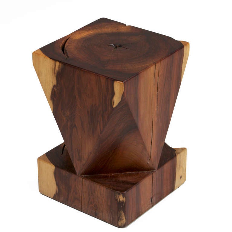 Solid Rosewood Stool by Zanini de Zanine In Excellent Condition For Sale In Hollywood, CA