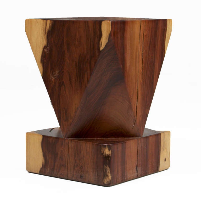 Contemporary Solid Rosewood Stool by Zanini de Zanine For Sale