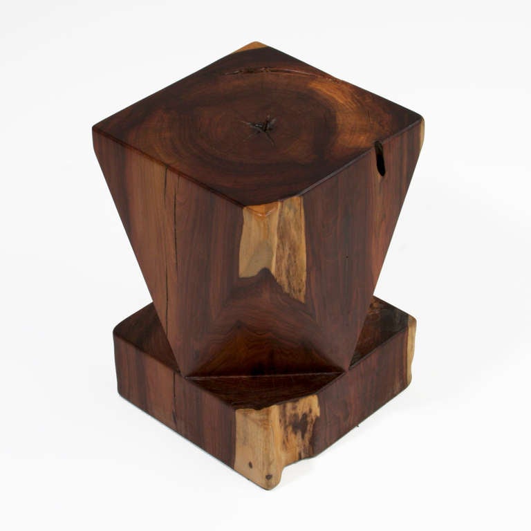 Solid Rosewood Stool by Zanini de Zanine For Sale 2