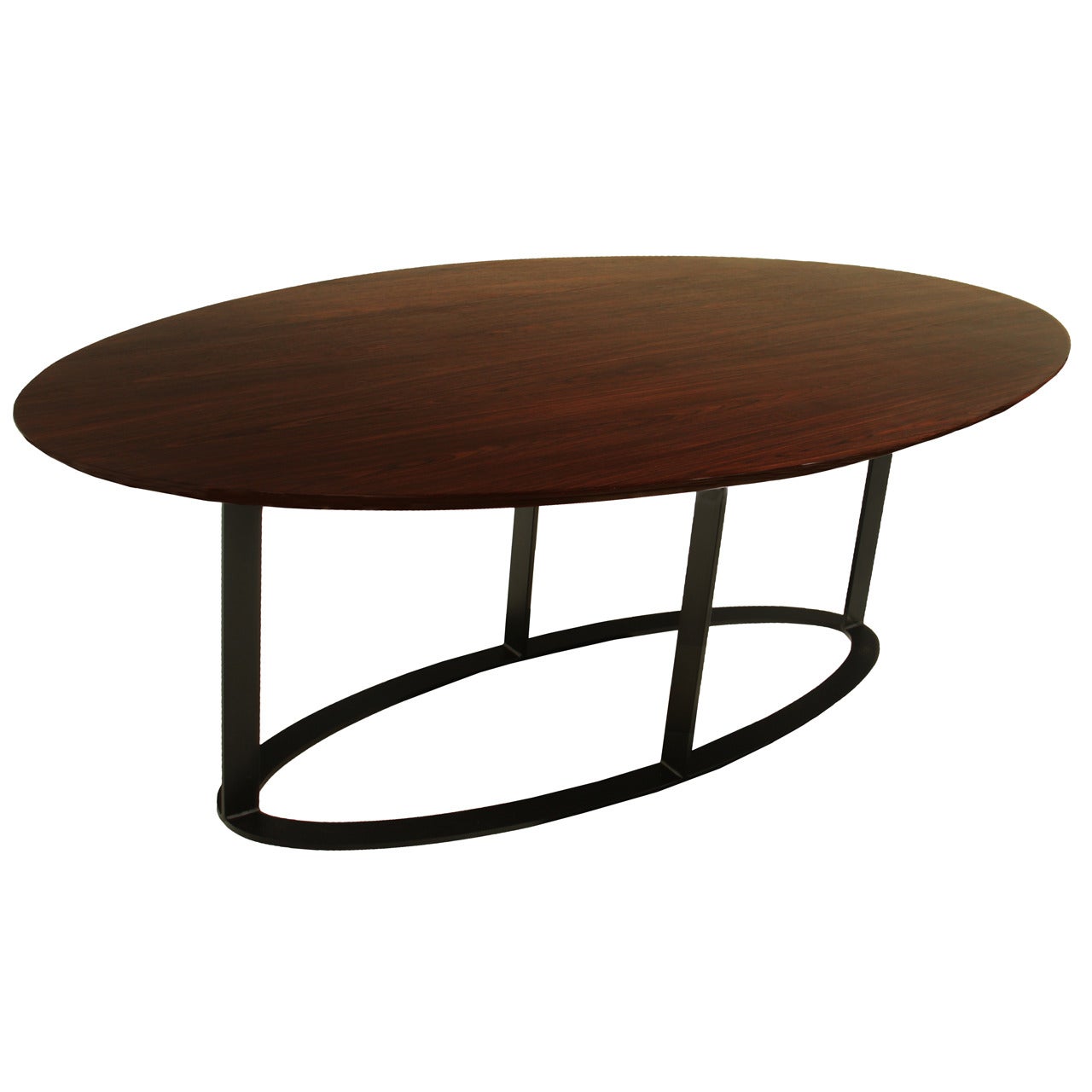 Vintage Oval Rosewood Dining Table from Brazil For Sale