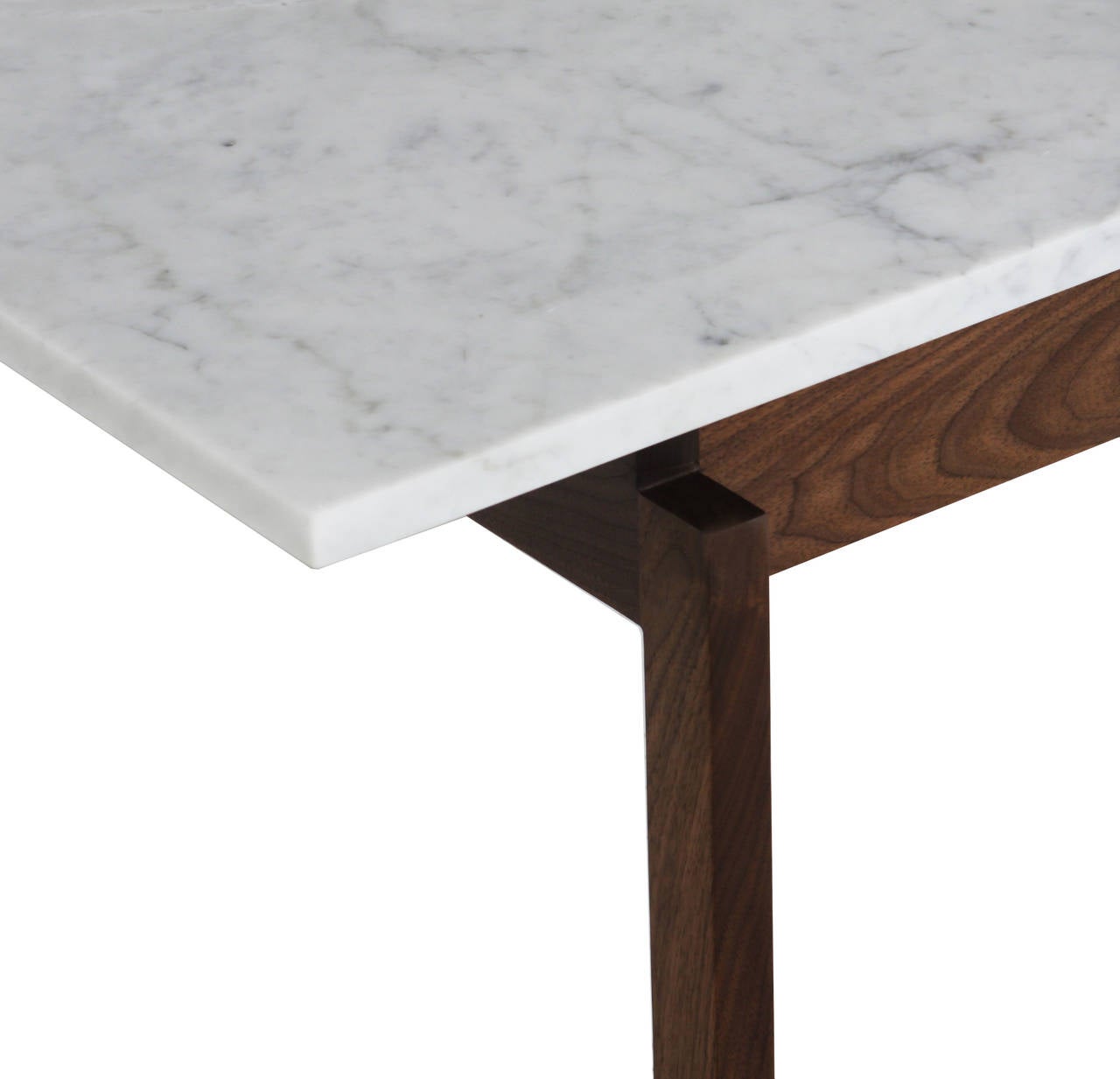 Walnut Coffee Table with Carrara Marble Top by Thomas Hayes Studio 1