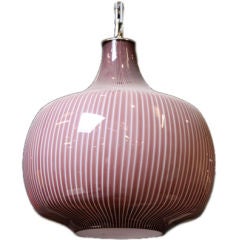 Striped purple & white Venini onion lamp