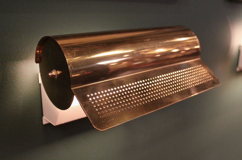 Lindau & Lindekrantz Solid brass perforated wall lamps, 4 available