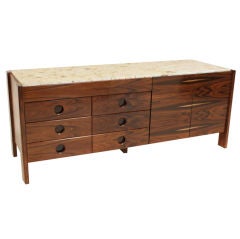 Brazilian credenza with solid rosewood legs and granite top.