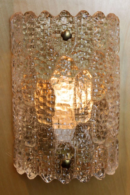Swedish Single glass & bronze sconce by Carl Fagurland for Orrefors