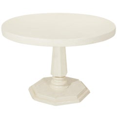 Custom Paul Frankl Round Cork Top Table with Bleached Oak Pedestal Base