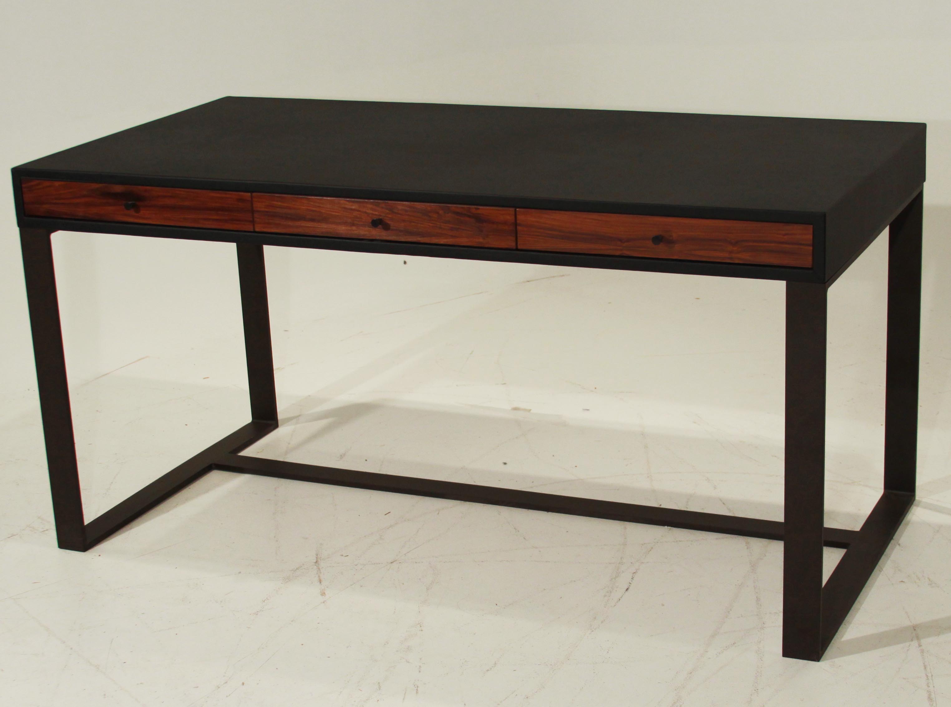 The Quadrar Leather desk by Thomas Hayes Studio