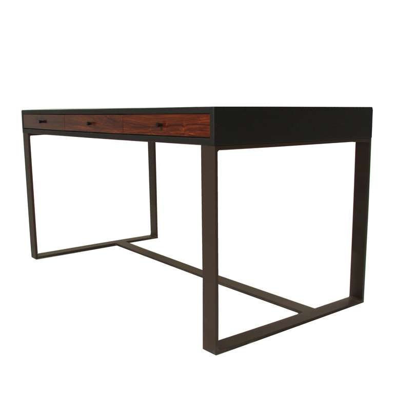 American The Quadrar Leather desk by Thomas Hayes Studio