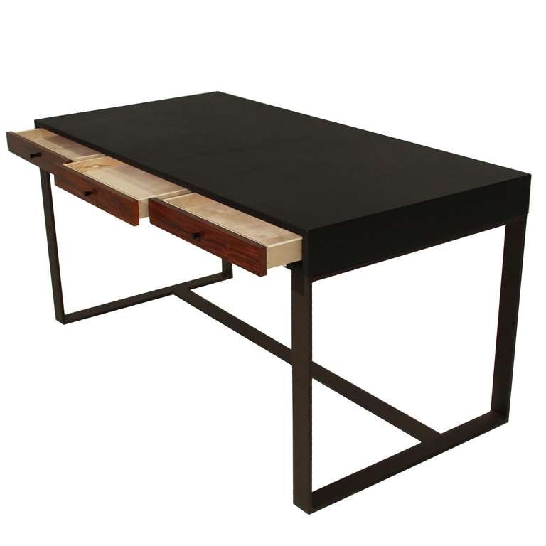 The Quadrar Leather desk by Thomas Hayes Studio 1